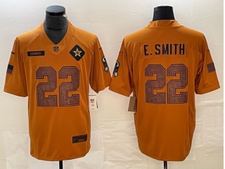 Dallas Cowboys #22 E.Smith 2023 Salute to Service Limited Jersey Brown