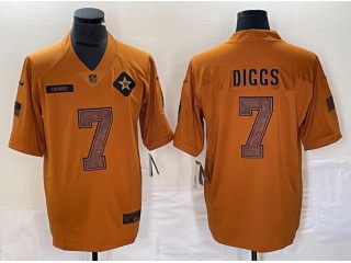 Dallas Cowboys #7 Trevon Diggs 2023 Salute to Service Limited Jersey Brown