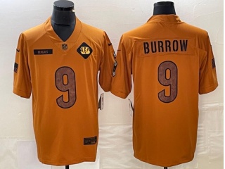 Cincinnati Bengals #9 Joe Burrow 2023 Salute to Service Limited Jersey Brown