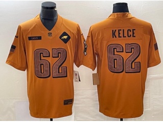 Philadelphia Eagles #62 Jason Kelce 2023 Salute to Service Limited Jersey Brown