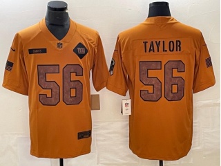 New York Giants #56 Lawrence Taylor 2023 Salute to Service Limited Jersey Brown