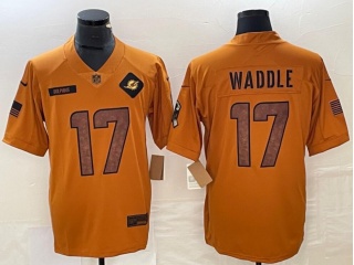 Miami Dolphins #17 Jaylen Waddle 2023 Salute to Service Limited Jersey Brown