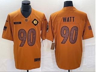 Pittsburgh Steelers #90 T.J. Watt 2023 Salute to Service Limited Jersey Brown