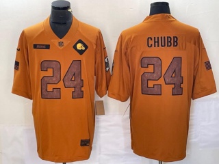 Cleveland Browns #24 Nick Chubb 2023 Salute to Service Limited Jersey Brown