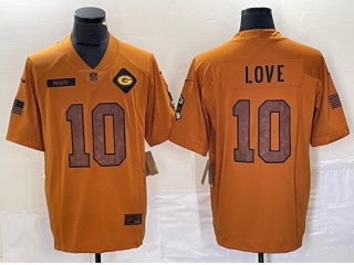 Green Bay Packers #10 Jordan Love 2023 Salute to Service Limited Jersey Brown