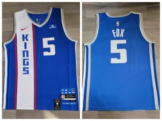 Sacramento Kings #5 De'Aaron Fox 2024 City Jersey Blue