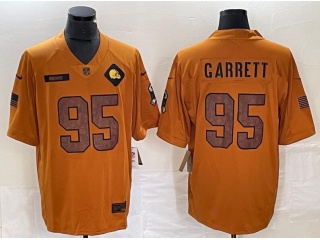 Cleveland Browns #95 Myles Garrett Salute to Service Limited Jersey Brown