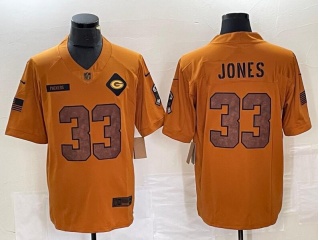 Green Bay Packers #33 Aaron Jones Salute to Service Limited Jersey Brown