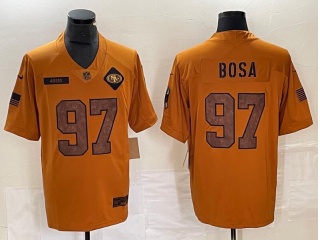 San Francisco 49ers #97 Nick Bosa Salute to Service Limited Jersey Brown