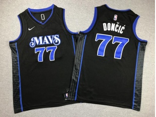 Youth Dallas Mavericks #77 Luka Doncic 2024 City Jerseys Black