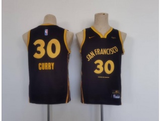 Youth Golden State Warriors #30 Stephen Curry 2024 City Jersey Black