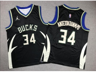 Youth Milwaukee Bucks #34 Giannis Antetokounmpo 2022-23 Jersey Black