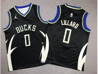 Youth Milwaukee Bucks #0 Damian Lillard 2022-23 Jersey Black