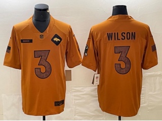 Denver Broncos #3 Russell Wilson Salute To Service Jersey Brown