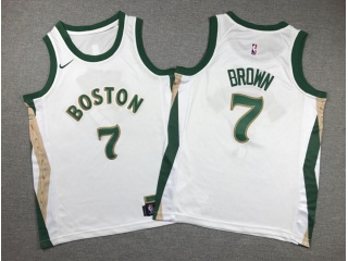 Youth Boston Celtics #7 Jaylen Brown 2023-24 City Jersey White