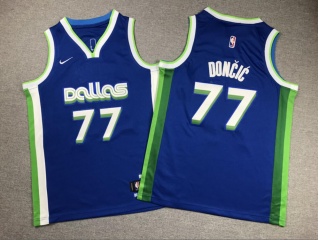 Youth Dallas Mavericks #77 Luka Doncic 2023 City Jerseys Blue