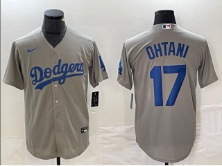 Los Angeles Dodgers #17 Shohei Ohtani Cool Base Jersey Grey Alternate
