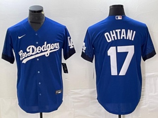 Los Angeles Dodgers #17 Shohei Ohtani City Connect Jersey Blue