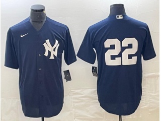 New York Yankees #22 Cool Base Jersey Navy Blue