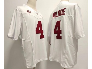 Alabama Crimson Tide #4 Jalen Milroe Jersey White