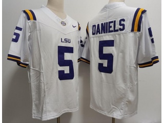 LSU Tigers #5 Jayden Daniels Limited Jersey White