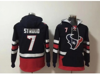 Houston Texans #7 C.J. Stroud with Pockets Hoodies Navy Blue