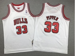 Youth Chicago Bulls #33 Scottie Pippen Throwback Jersey White