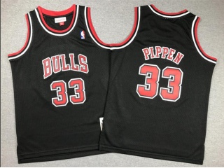Youth Chicago Bulls #33 Scottie Pippen Throwback Jersey Black
