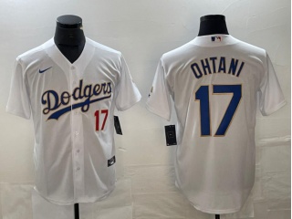 Los Angeles Dodgers #17 Shohei Ohtani Gold Program Cool Base Jersey White