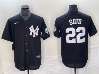 New York Yankees #22 Juan Soto Cool Base Jersey Black