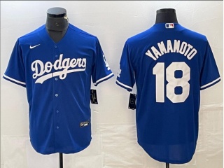 Los Angeles Dodgers #18 Yoshinobu Yamamoto Cool Base Jersey Blue