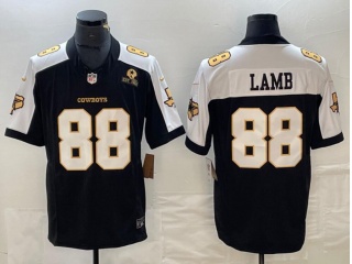 Dallas Cowboys #88 CeeDee Lamb Thanksgivings Golden Name Limited Jersey Black