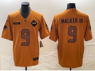 Seattle Seahawks #9 Kenneth Walker III Salute to Service Limited Jersey Brown