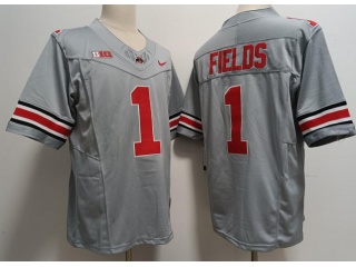 Ohio State Buckeyes #1 Justin Fields Limited Jersey Gray