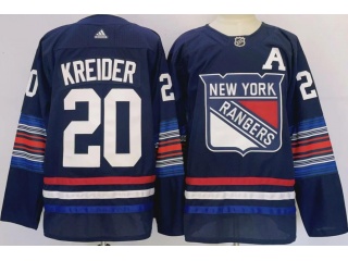 Adidas New York Rangers #20 Chris Kreider 2024 Alternate Jersey Navy Blue