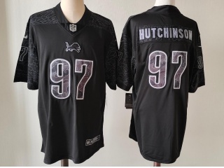 Detroit Lions #97 Aidan Hutchinson RFLCTV Limited Jersey Black