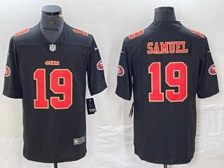 San Francisco 49ers #19 Deebo Samuel with Red Number/Gold Embroidery Fashion Limited Jersey Black