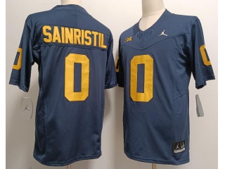 Michigan Wolverines #0 Mike Sainristil Limited Jersey Blue