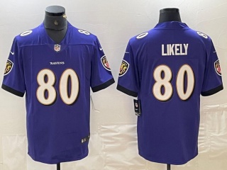 Baltimore Ravens #80 Isaiah Likely Limited Jersey Purple