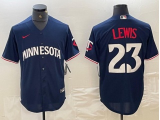 Minnesota Twins #23 Cory Lewis Cool Base Jersey Navy Blue