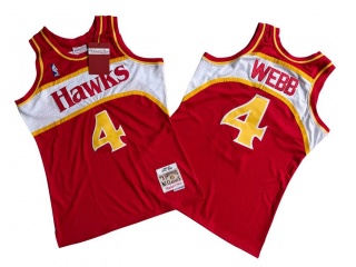 Atlanta Hawks #4 Spud Webb Basketball Jersey Red Throwback