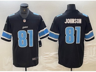 Detroit Lions #81 Calvin Johnson Limited Jersey Black