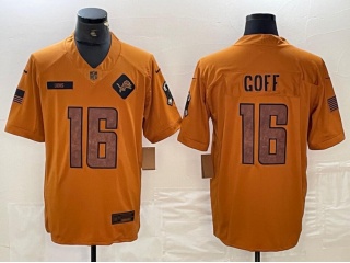 Detroit Lions #16 Jared Goff 2023 Salute to Service Limited Jersey Brown