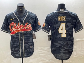 San Francisco 49ers #4 Rice Baseball Jersey Black Camo