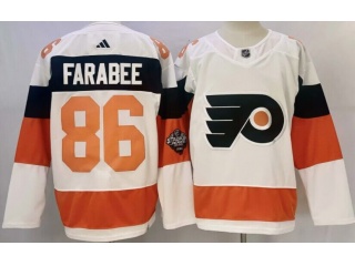 Adidas Philadelphia Flyers #86 Joel Farabee 2024 Stadium Jersey White