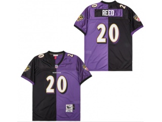 Baltimore Ravens #20 Ed Reed Split Throwback Jersey Black/Purple