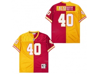 Tampa Bay Buccaneers #40 Mike Alstott Split Throwback Jersey Yellow/Red