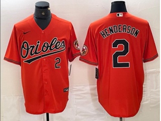 Baltimore Orioles #2 Gunnar Henderson Baseball Jersey Orange