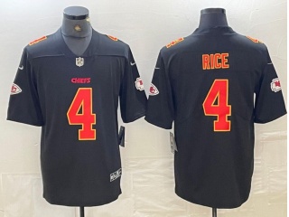 San Francisco 49ers #4 Rice with Red Number Fashion Limited Jersey Black