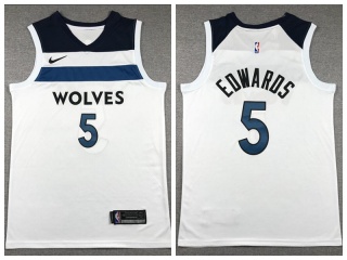 Minnesota Timberwolves #5 Anthony Edwards Jersey White